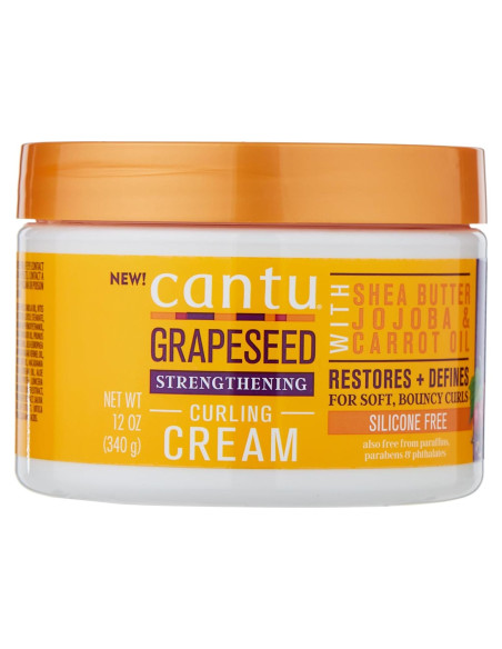 Crema para Rizos Cantu Semilla de Uva 340 g Sin Silicona Crema para Rizos Cantu Semilla de Uva 340 g Sin Silicona