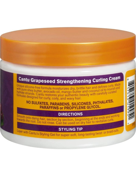 Crema para Rizos Cantu Semilla de Uva 340 g Sin Silicona Crema para Rizos Cantu Semilla de Uva 340 g Sin Silicona