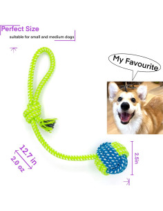Juguete interactivo para perros YESWOOD! con cuerda y pelota - 4 unidades 2