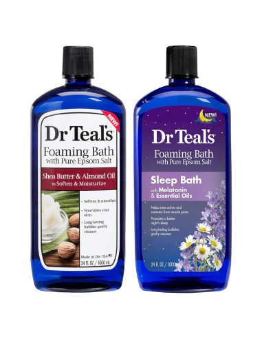 Set de Baño Espumoso Dr. Teal's 2016ml Manteca Karité y Melatonina
