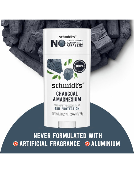 Desodorante Vegano Schmidt's Carbón y Magnesio 75g - 4 Unidades