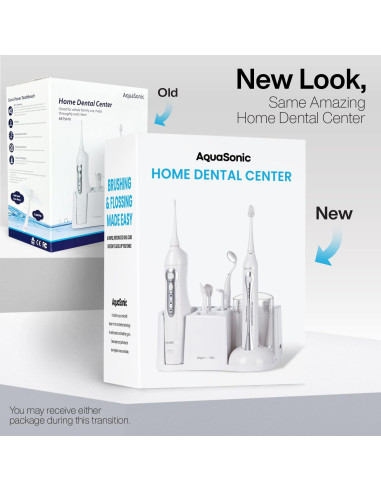 Centro Dental AquaSonic Blanco - Cepillo Eléctrico y Flossador