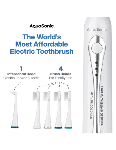Centro Dental AquaSonic Blanco - Cepillo Eléctrico y Flossador