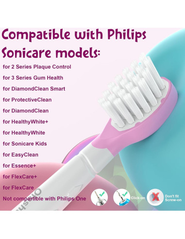 Cabezas de cepillo de dientes eléctricos Ofashu HX6044 para niños