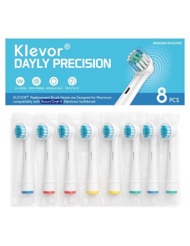 KLEVOR Cabezas de Cepillo de Dientes Oral-B - 8 Unidades