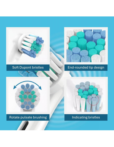 KLEVOR Cabezas de Cepillo de Dientes Oral-B - 8 Unidades