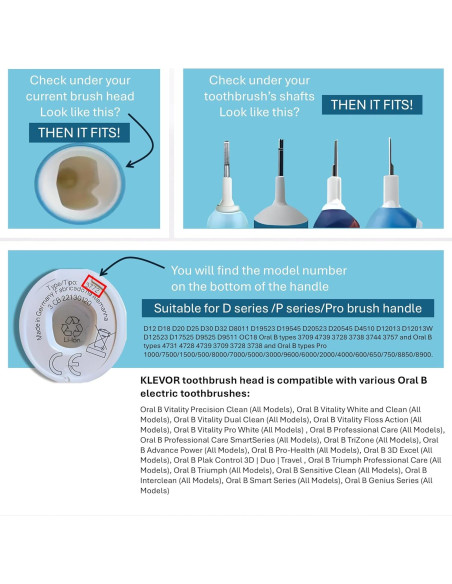 KLEVOR Cabezas de Cepillo de Dientes Oral-B - 8 Unidades KLEVOR Cabezas de Cepillo de Dientes Oral-B - 8 Unidades