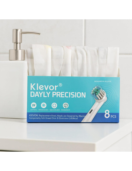 KLEVOR Cabezas de Cepillo de Dientes Oral-B - 8 Unidades KLEVOR Cabezas de Cepillo de Dientes Oral-B - 8 Unidades