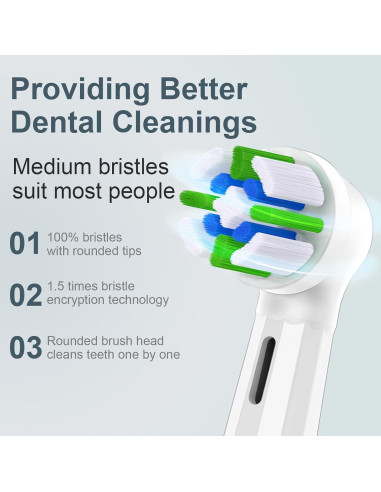 8 Cabezas de Reemplazo Oral B IO Compatibles - Blanco