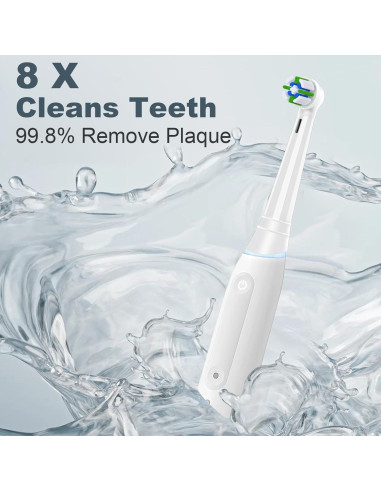 8 Cabezas de Reemplazo Oral B IO Compatibles - Blanco