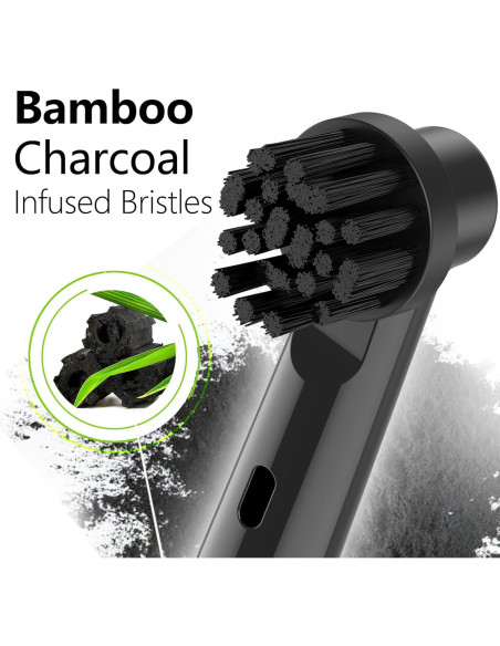 Cabezas de cepillo de repuesto Oral B BUKURII, 8 unidades, cerdas de carbón