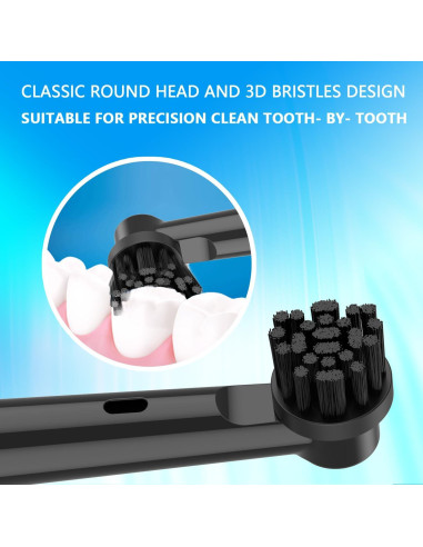 Cabezas de cepillo de repuesto Oral B BUKURII, 8 unidades, cerdas de carbón