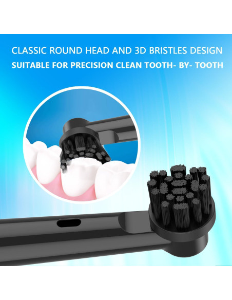 Cabezas de cepillo de repuesto Oral B BUKURII, 8 unidades, cerdas de carbón