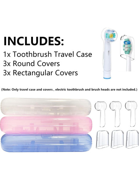 Funda de viaje para cepillo de dientes HURKEYE transparente