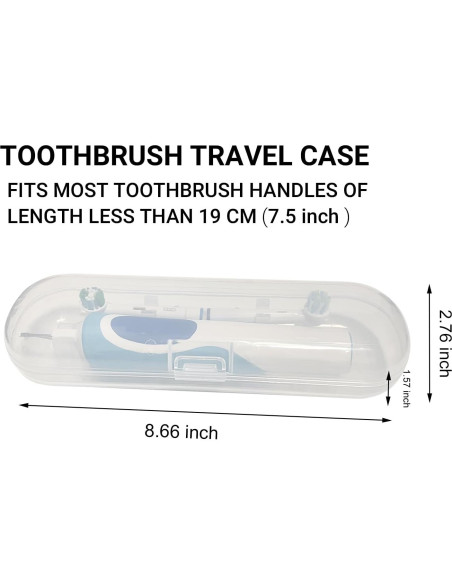 Funda de viaje para cepillo de dientes HURKEYE transparente