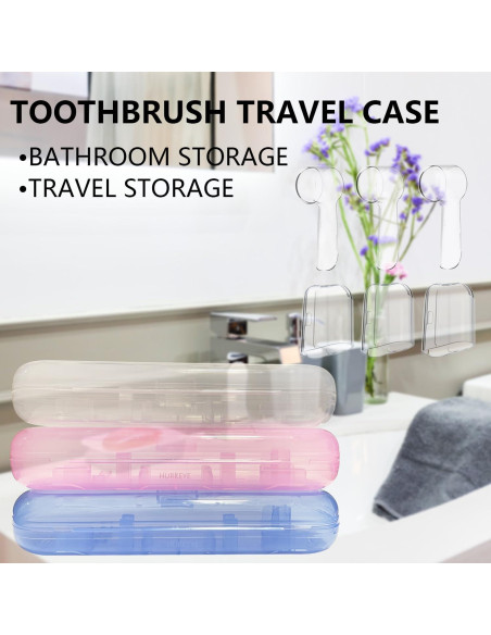 Funda de viaje para cepillo de dientes HURKEYE transparente