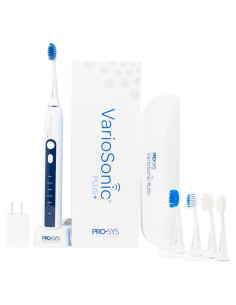 Cepillo de Dientes Eléctrico Pro-Sys VarioSonic Plus, 5 Modos, 5 Cabezas, Blanco