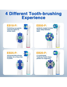 Cabezas de cepillo de repuesto REDTRON para Oral B - 16 piezas 2