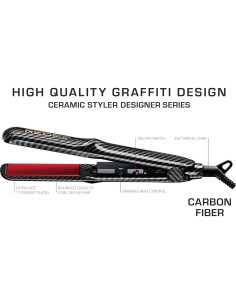 Plancha de Cerámica Red by Kiss 1" - 450F (232C) Control T. 2