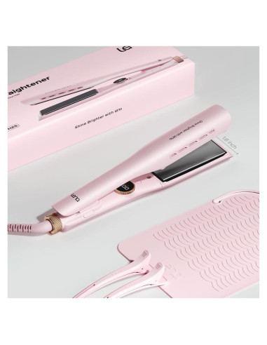 Plancha de Pelo Profesional LENA H2S Ancha Titanio 12 Temperaturas