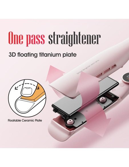 Plancha de Pelo Profesional LENA H2S Ancha Titanio 12 Temperaturas