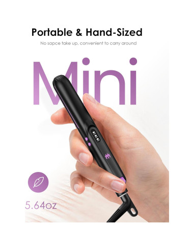 Mini Plancha de Cerámica Elilier 0.5" Portátil Doble Voltaje