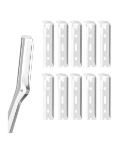 10 Cuchillas de Repuesto Tweezerman para Afeitadora Facial de Acero Inoxidable