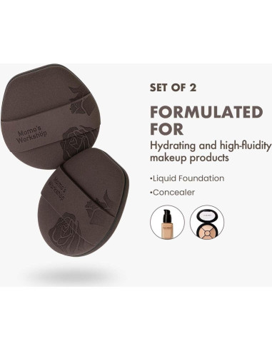 Juego de Esponjas de Maquillaje Tatami Rosa Rubycell 2 Piezas