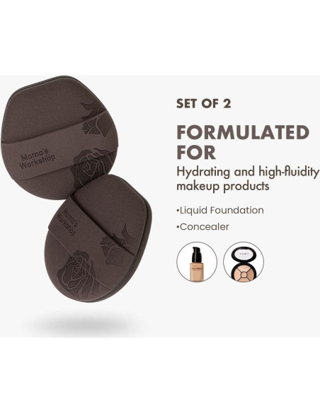 Juego de Esponjas de Maquillaje Tatami Rosa Rubycell 2 Piezas