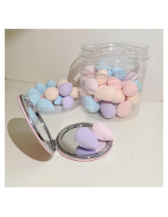 50 Esponjas de Maquillaje Urradia Mini y Puff de Polvo