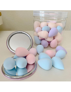 50 Esponjas de Maquillaje Urradia Mini y Puff de Polvo 2
