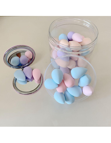 50 Esponjas de Maquillaje Urradia Mini y Puff de Polvo