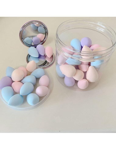 50 Esponjas de Maquillaje Urradia Mini y Puff de Polvo