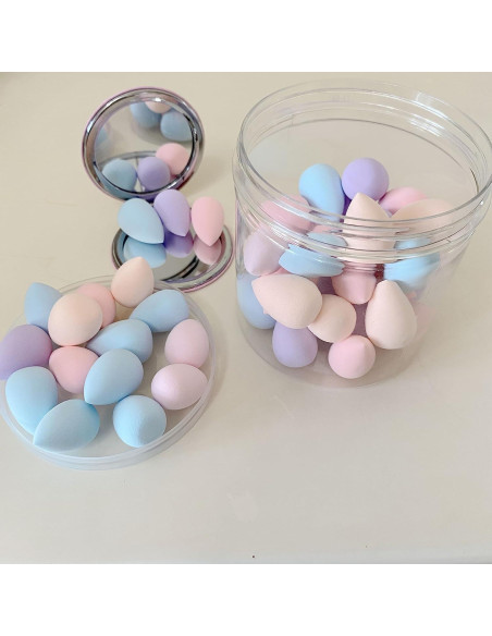 50 Esponjas de Maquillaje Urradia Mini y Puff de Polvo