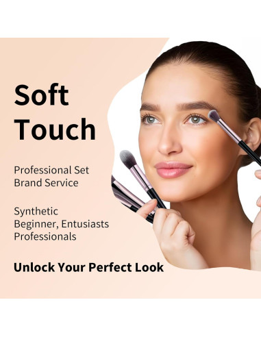 Juego de Brochas de Maquillaje Profesional Brusherina 15 Piezas