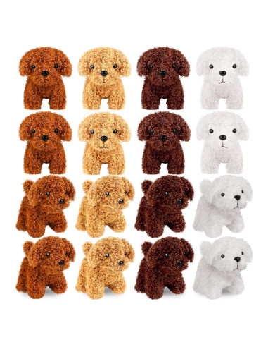 Mini Perros de Peluche Rellenos Elcoho 16 Piezas 10 cm