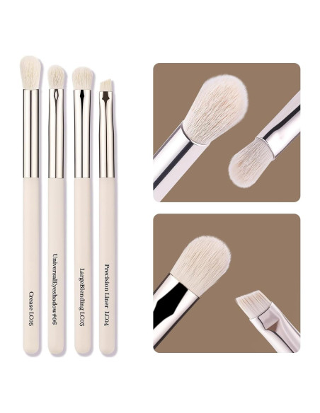 Juego de Pinceles para Sombras de Ojos LOCKCUTE - 4 Piezas