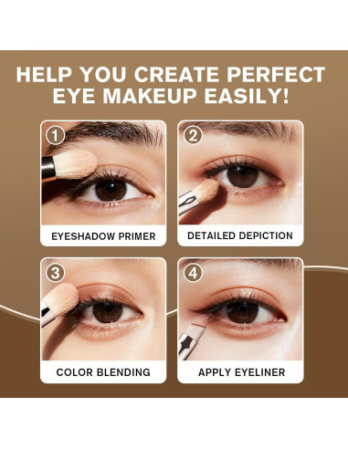 Juego de Pinceles para Sombras de Ojos LOCKCUTE - 4 Piezas