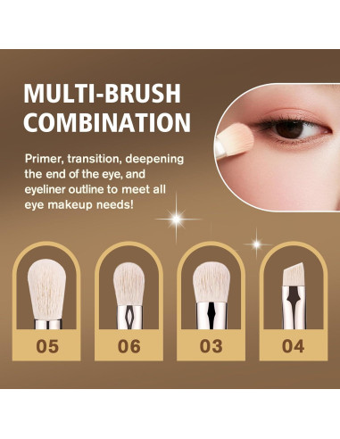 Juego de Pinceles para Sombras de Ojos LOCKCUTE - 4 Piezas