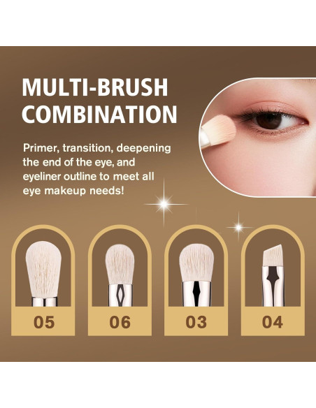 Juego de Pinceles para Sombras de Ojos LOCKCUTE - 4 Piezas