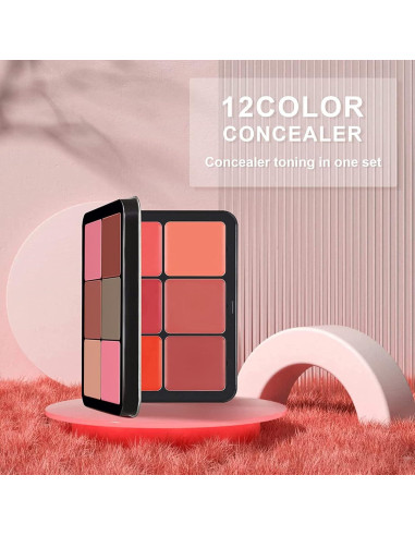 Paleta de Rubor SURORAIN 12 Colores Mate Larga Duración