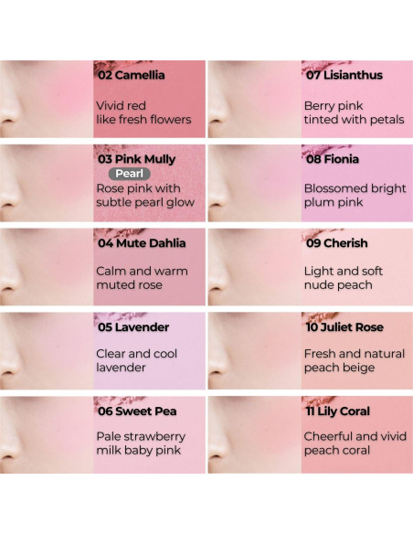 Rubor BBIA 15 Colores 3.98g - Mate y Iluminador Lavanda