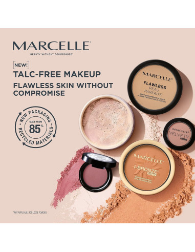 Polvo Suelto Marcelle Translúcido Medio 55g - Libre de Talco