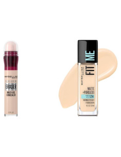 Paquete Maybelline Corrector de Ojeras + Base Fit Me Beige Claro