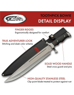 Cuchillo de Caza Bowie SZCO Supplies 43.18 cm con Funda 2