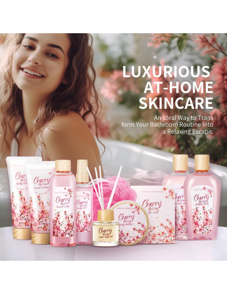 Cesta de Regalo Spa Green Canyon 11pcs Flor de Cerezo Cesta de Regalo Spa Green Canyon 11pcs Flor de Cerezo