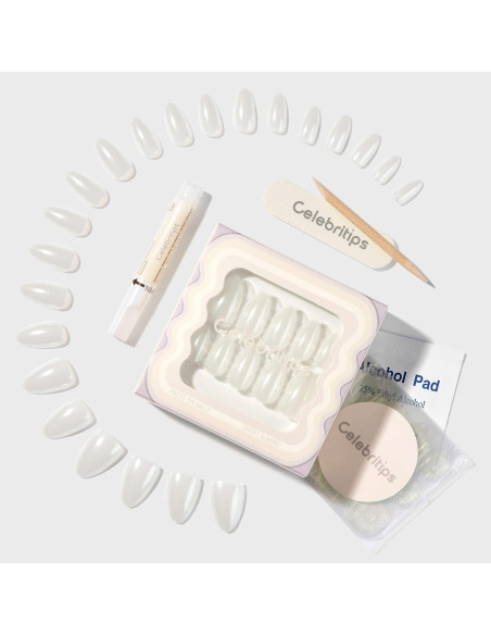 Uñas Postizas Reutilizables Celebritips Hailey 32 Piezas