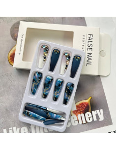 Uñas Postizas Largas RTKHFZE Ataúd Mármol 24 Pcs 2