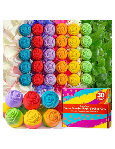 30 Bombas de Baño Rosa SudsyRoar - Aromas Naturales Relajantes