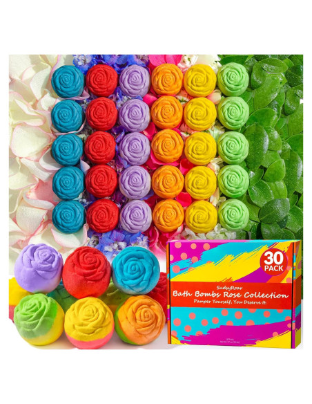 30 Bombas de Baño Rosa SudsyRoar - Aromas Naturales Relajantes